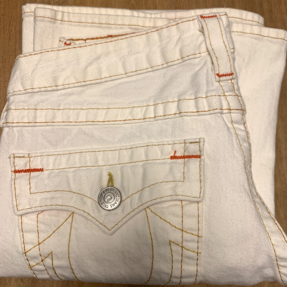 Vintage True Religion White "Joey" Low Rise Flare Stretch Jeans EUC - Picture 12 of 13